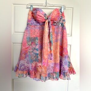 For love and lemons strapless open back mini dress